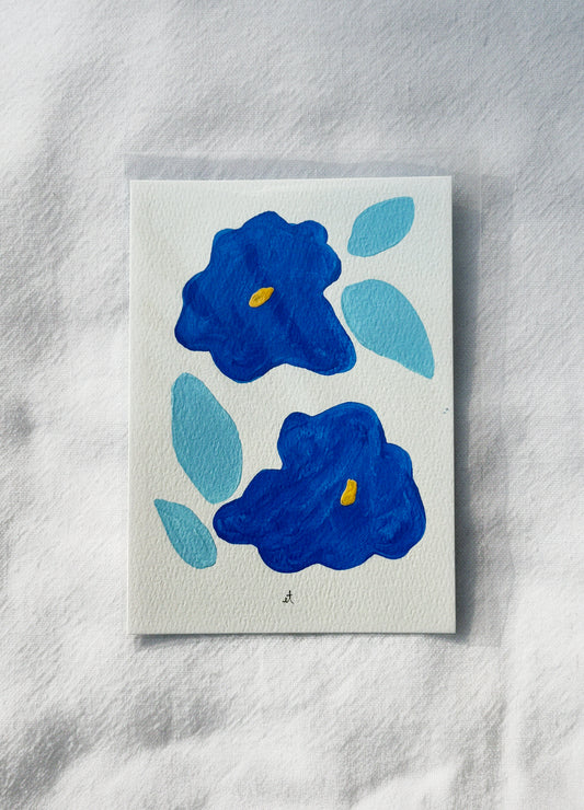 Abstract Floral Painting - Blue