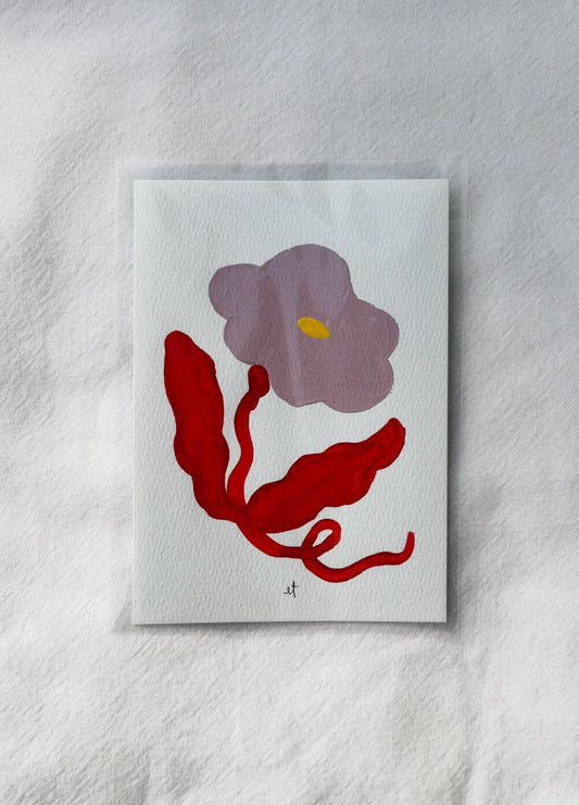 Abstract Floral Painting - Red