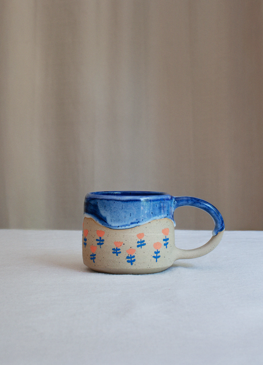 Dark Blue Flower Slush Mug