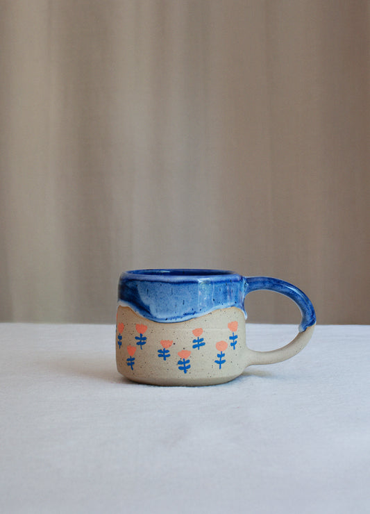 Dark Blue Flower Slush Mug