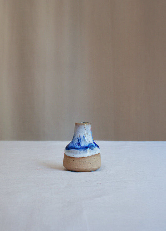 Blue & White Slush Mini Vase