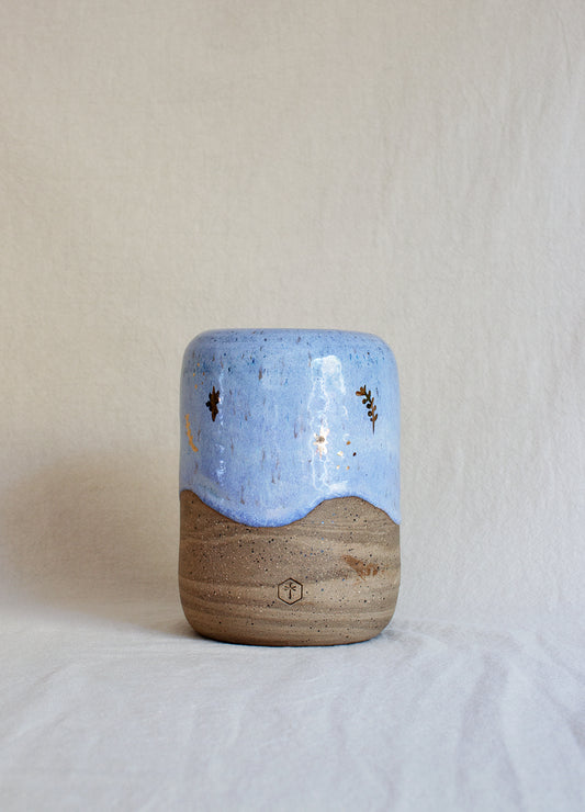 Slush Blue Gold Vase 002