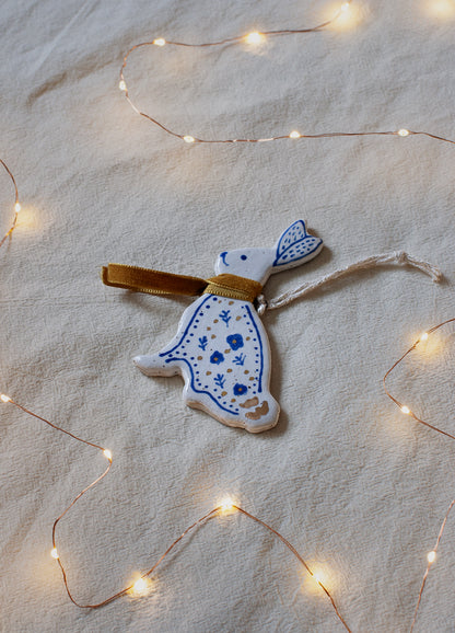 Bunny Ornament - Gold Scarf