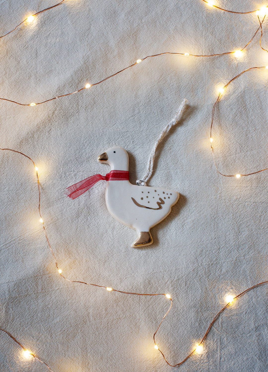 Duck Ornament - Red Scarf
