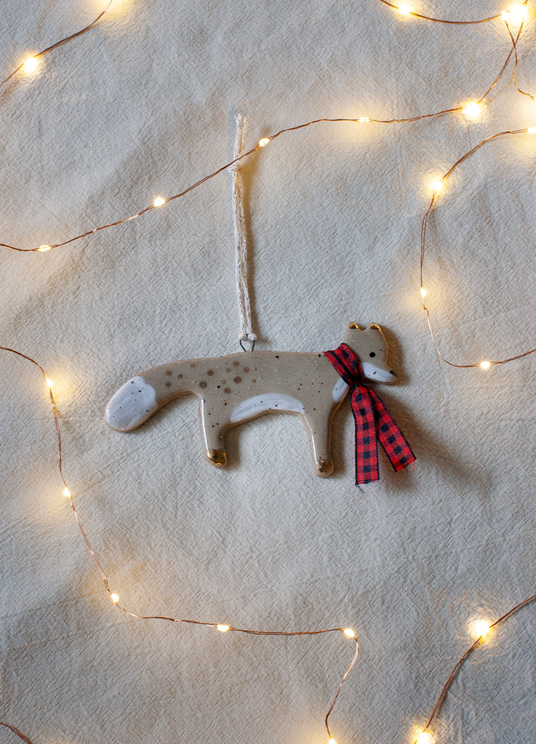 Fox Ornament - Red Scarf