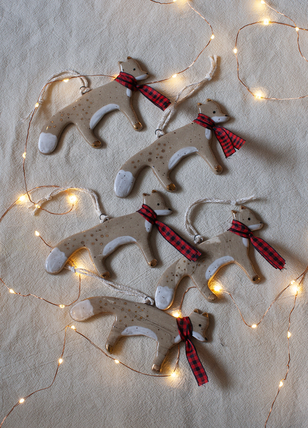 Fox Ornament - Red Scarf