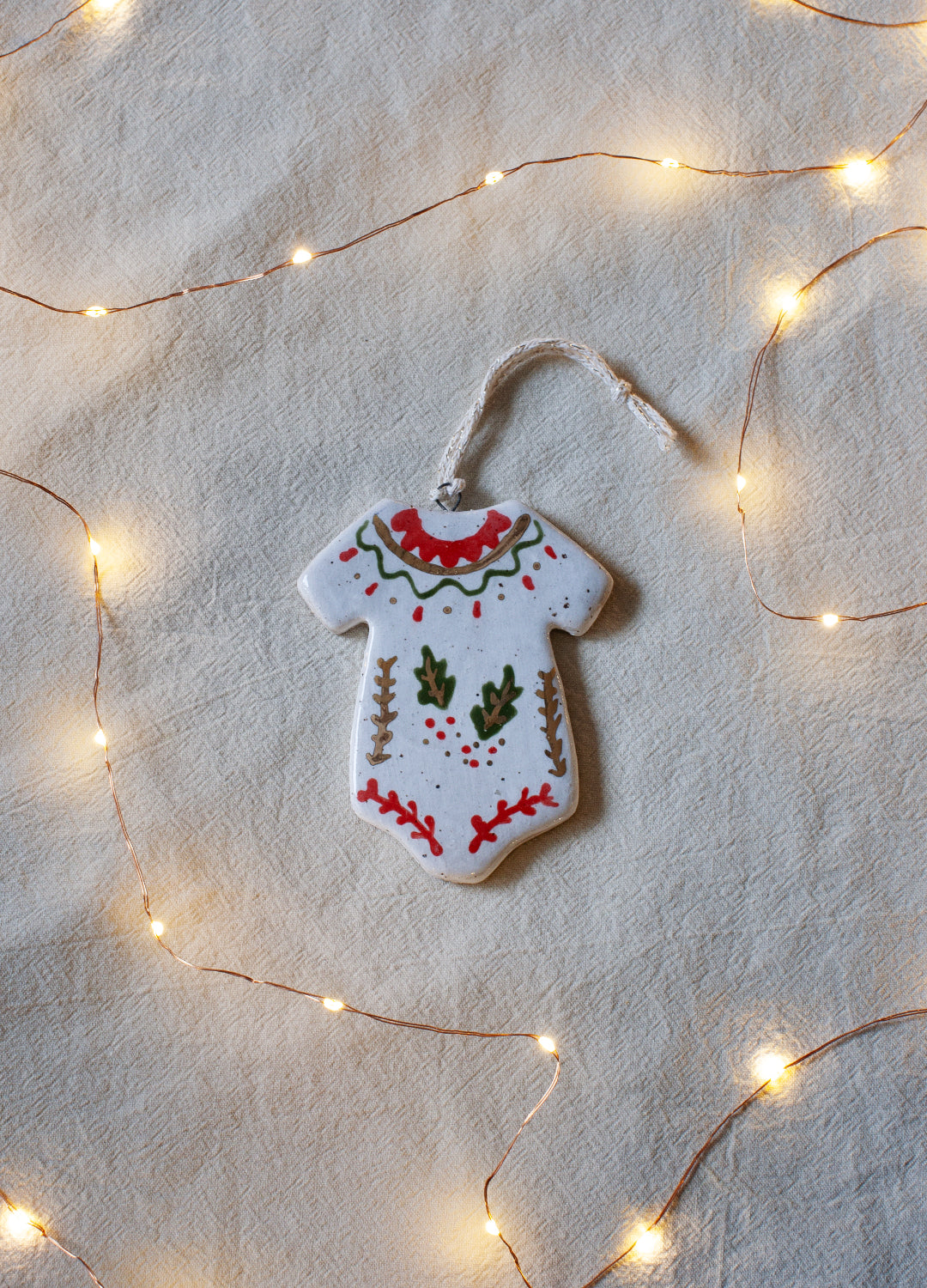 Onesie Red & Green Ornament