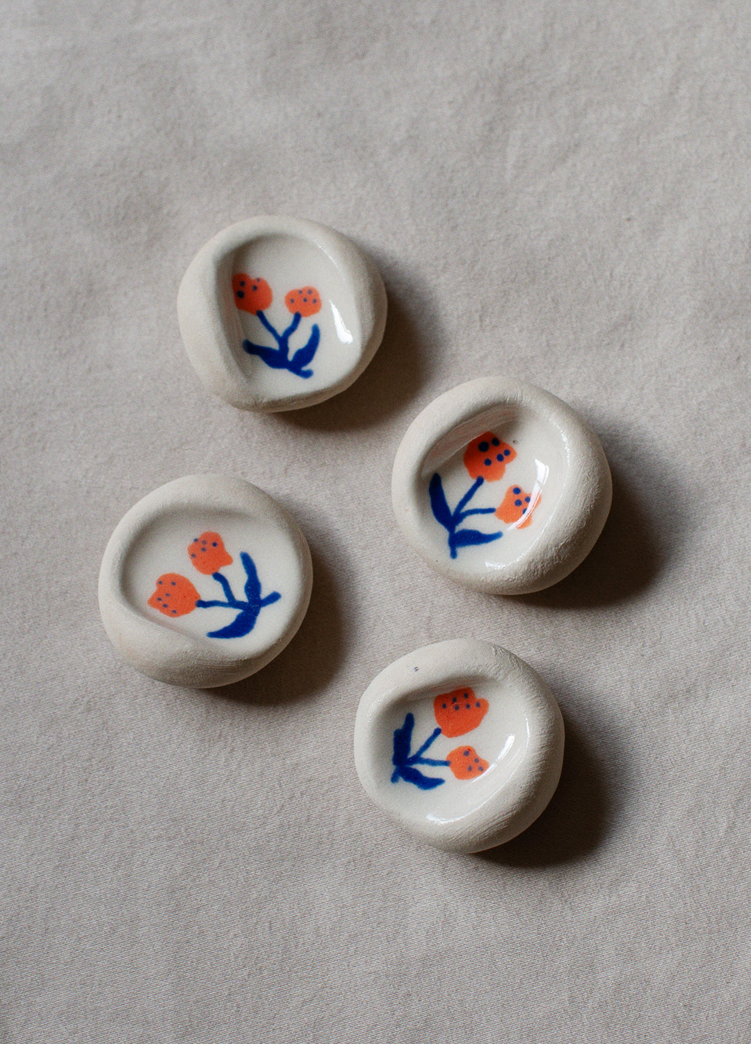 Orange & Blue Flower Calming Stone