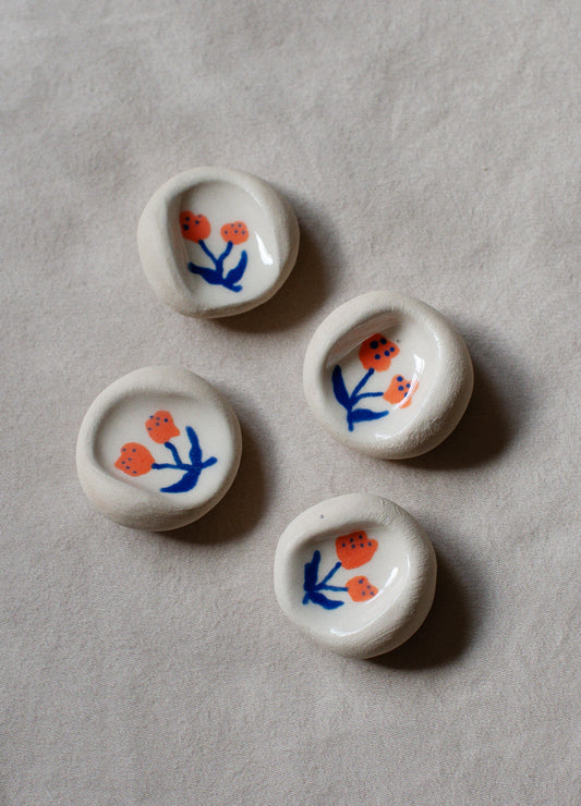 Orange & Blue Flower Calming Stone