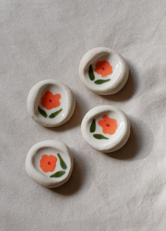 Orange & Green Flower Calming Stone