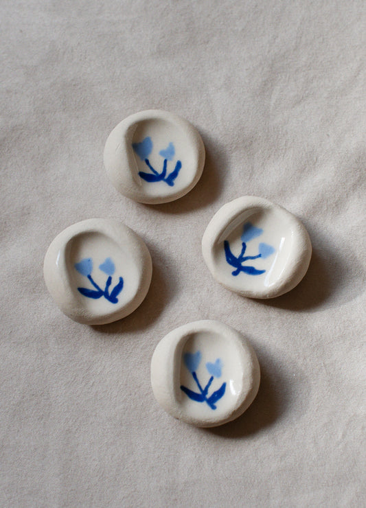 Blue Double Flowers Calming Stone