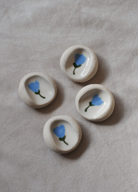 Light Blue Flower Calming Stone