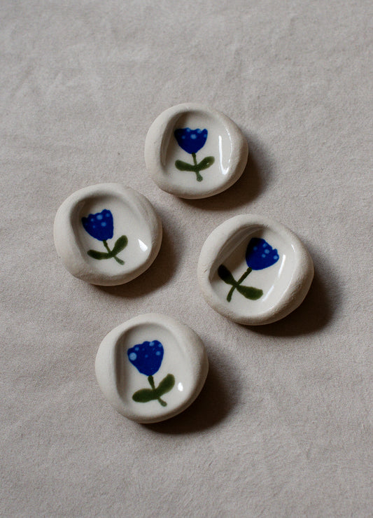 Dark Blue Flower Calming Stone