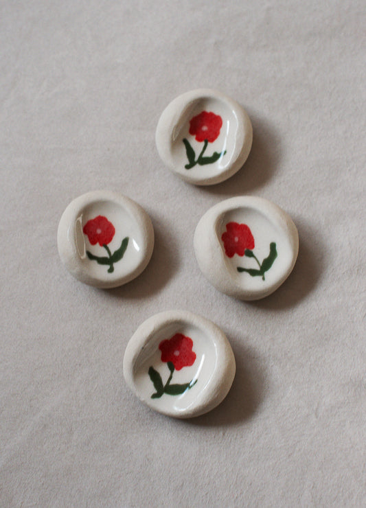 Red Flower Calming Stone