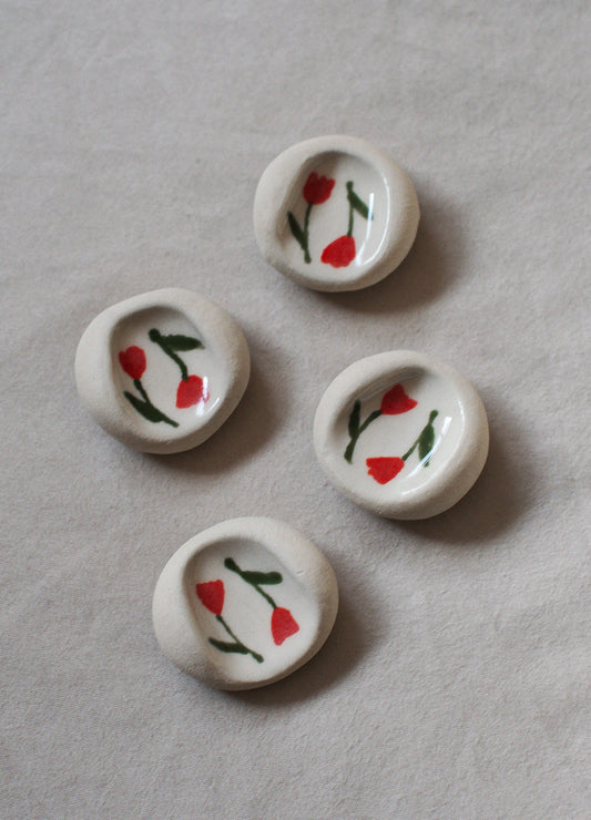 Red Double Flowers Calming Stone