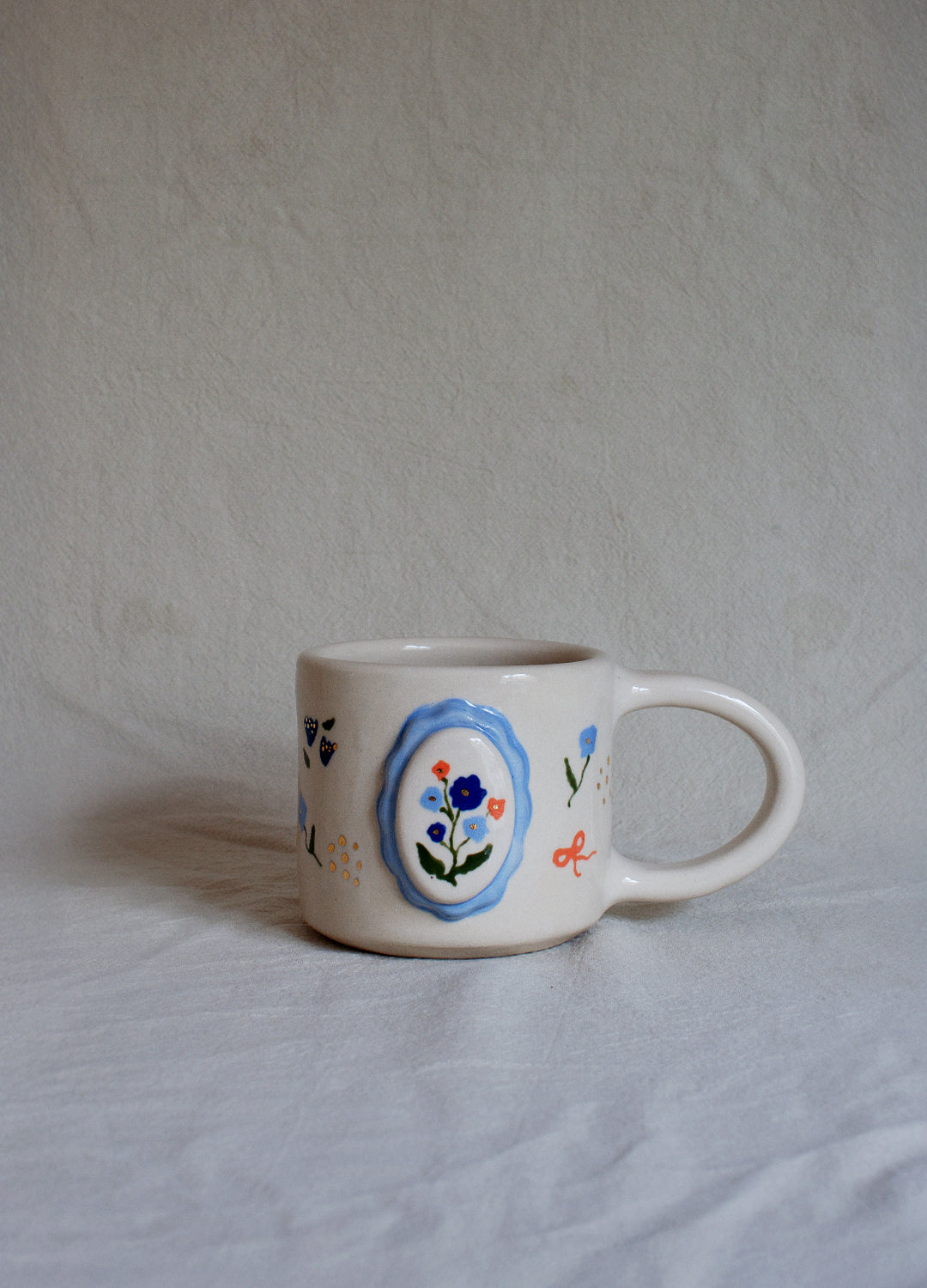 Floral Frame Mug - Blue & Orange
