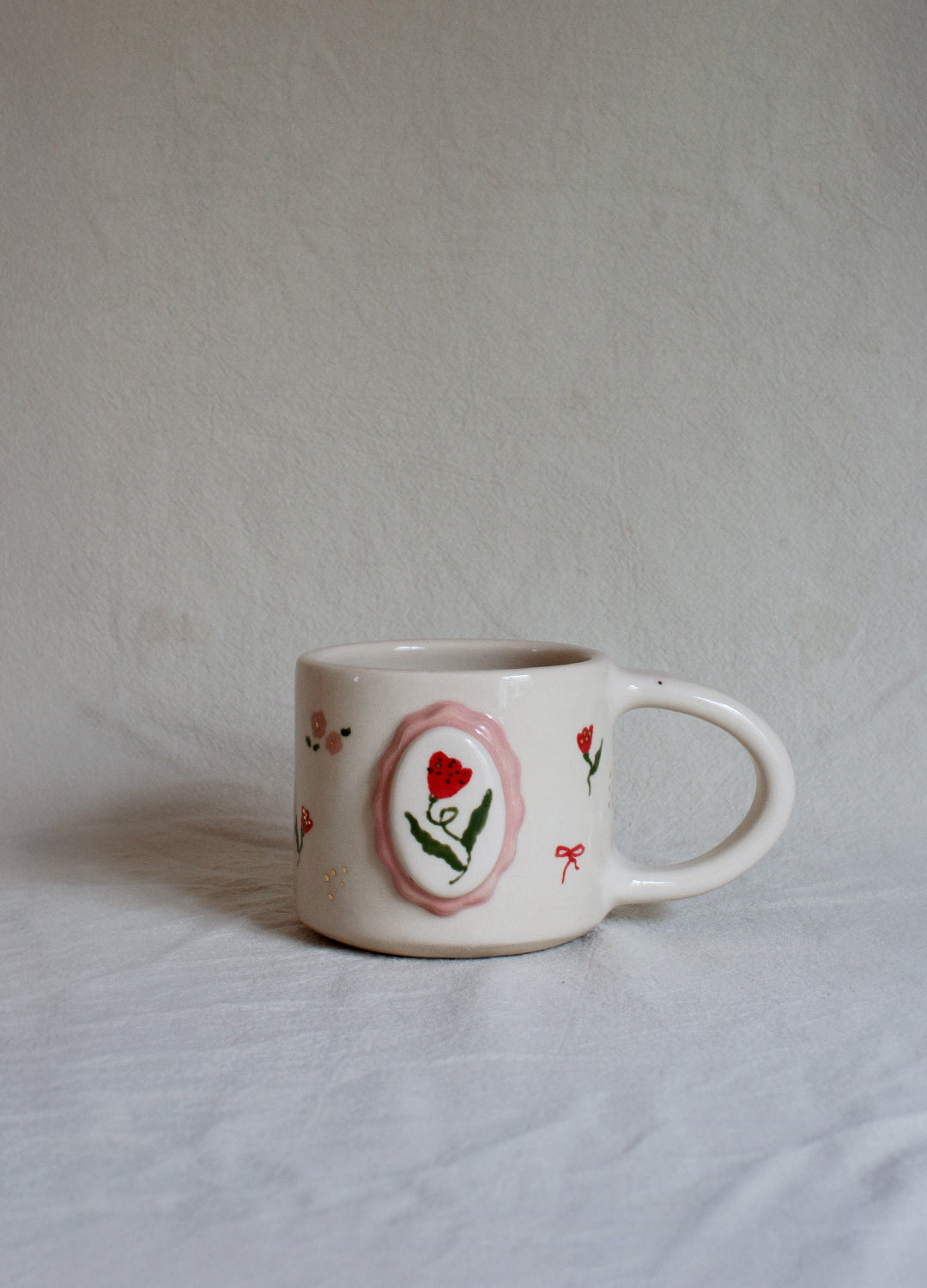 Floral Frame Mug - Red