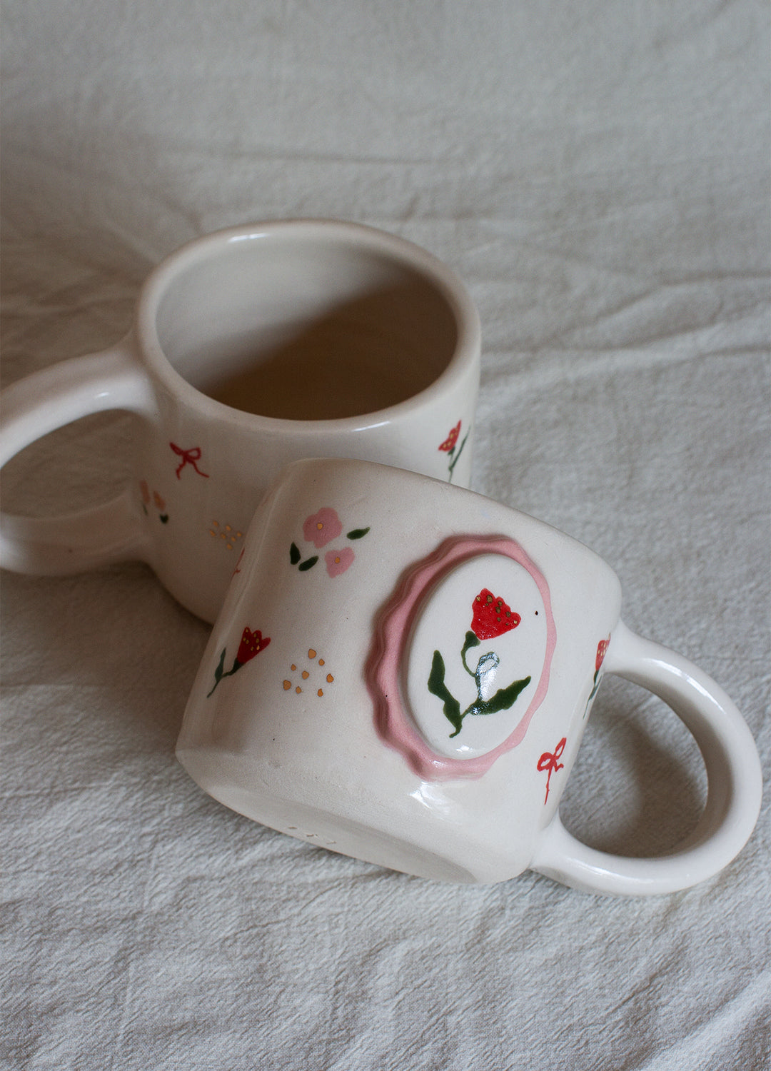 Floral Frame Mug - Red