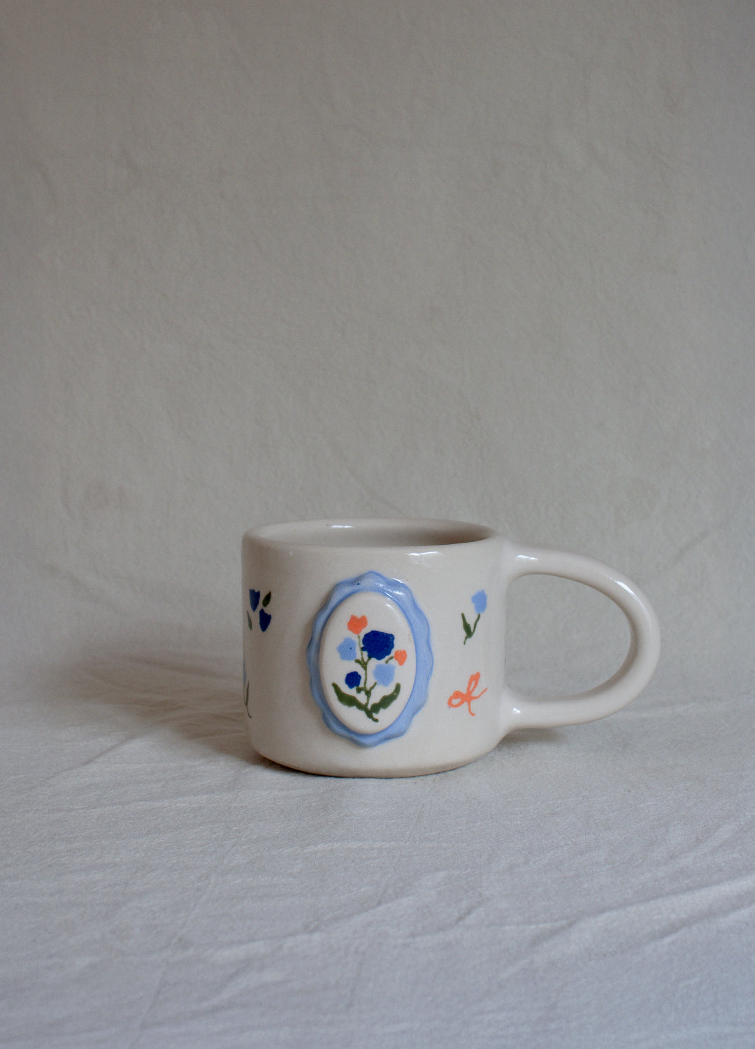 SECONDS: Floral Frame Blue Mug