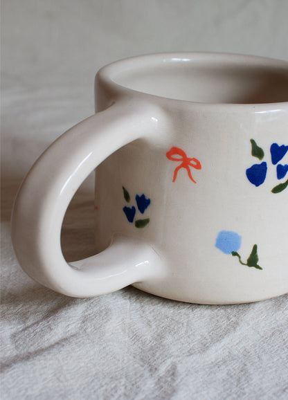SECONDS: Floral Frame Blue Mug