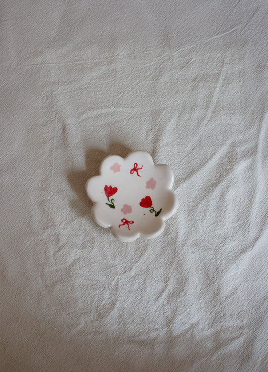 SECONDS: Red Floral Small Ring Dish