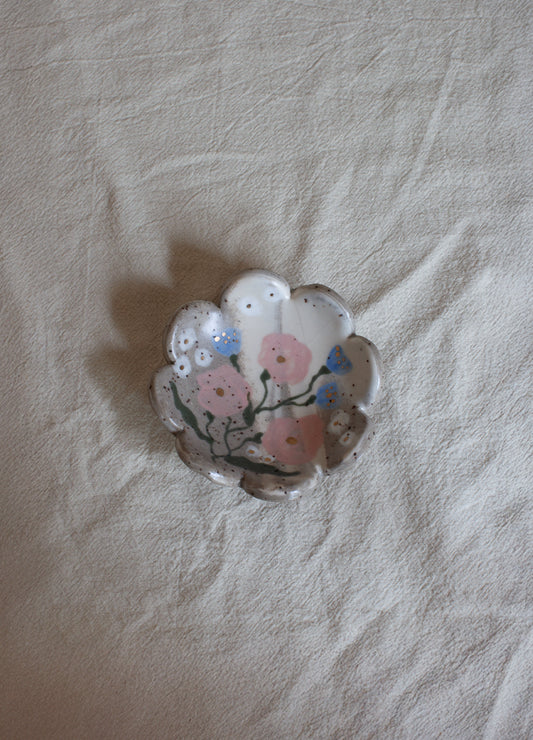 SECONDS: Pink & Blue Floral Ring Dish
