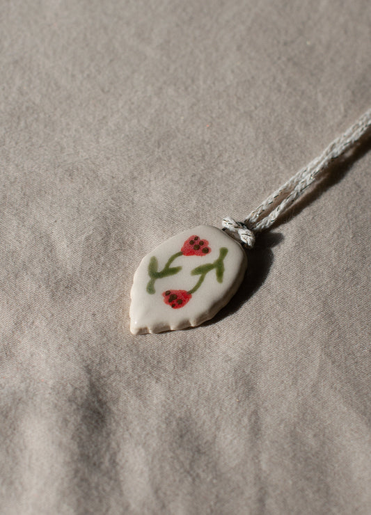 Double Red Flowers Mini Ornament