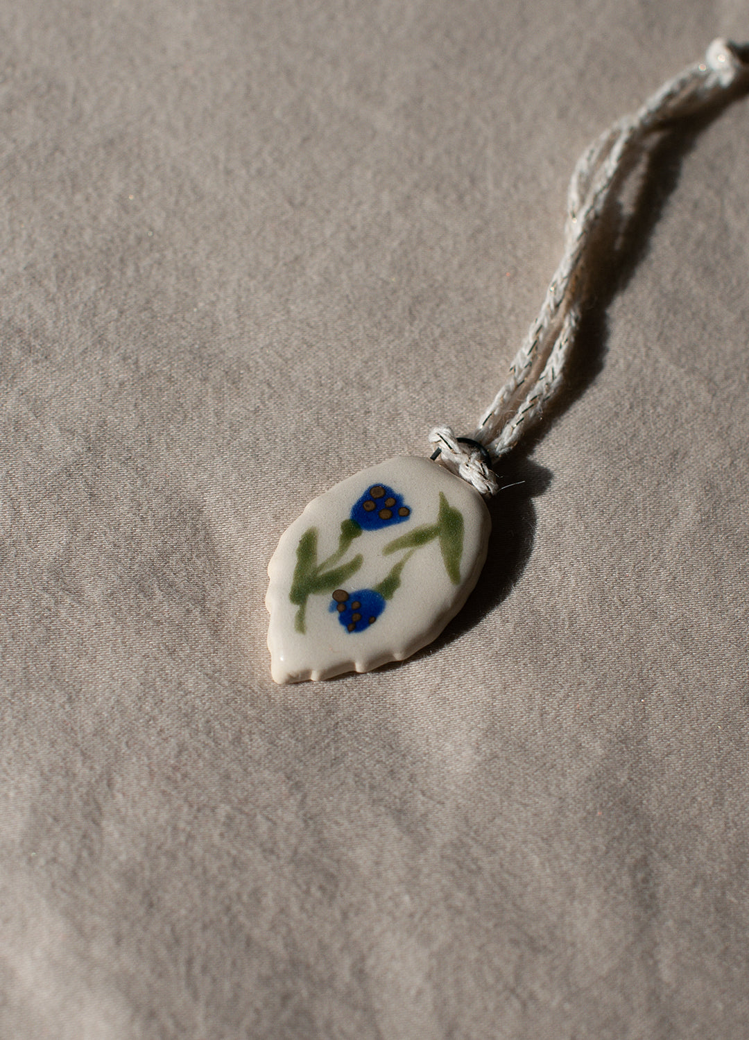 Double Blue Flowers Mini Ornament