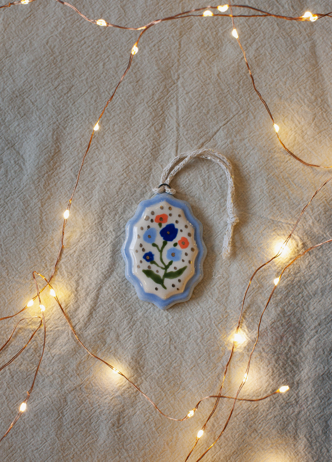 Frame Blue Floral Ornament