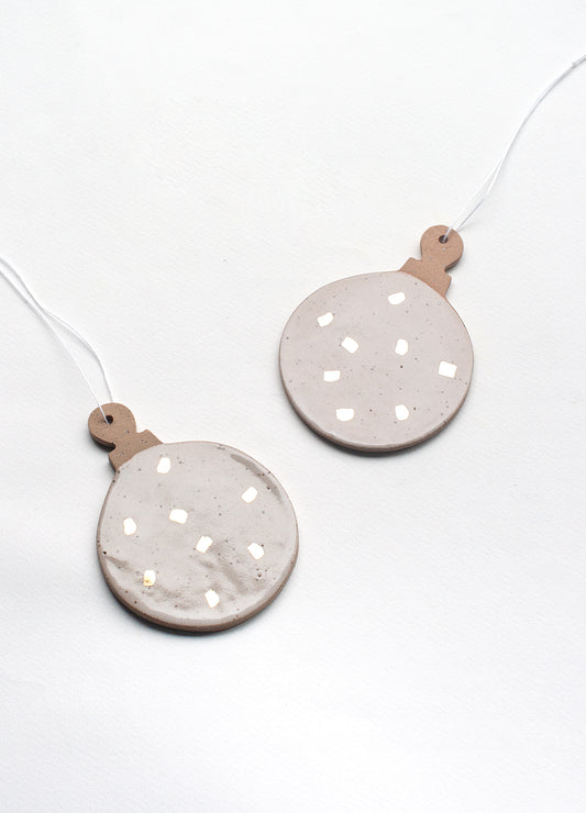 Ornament - White & Confetti Gold