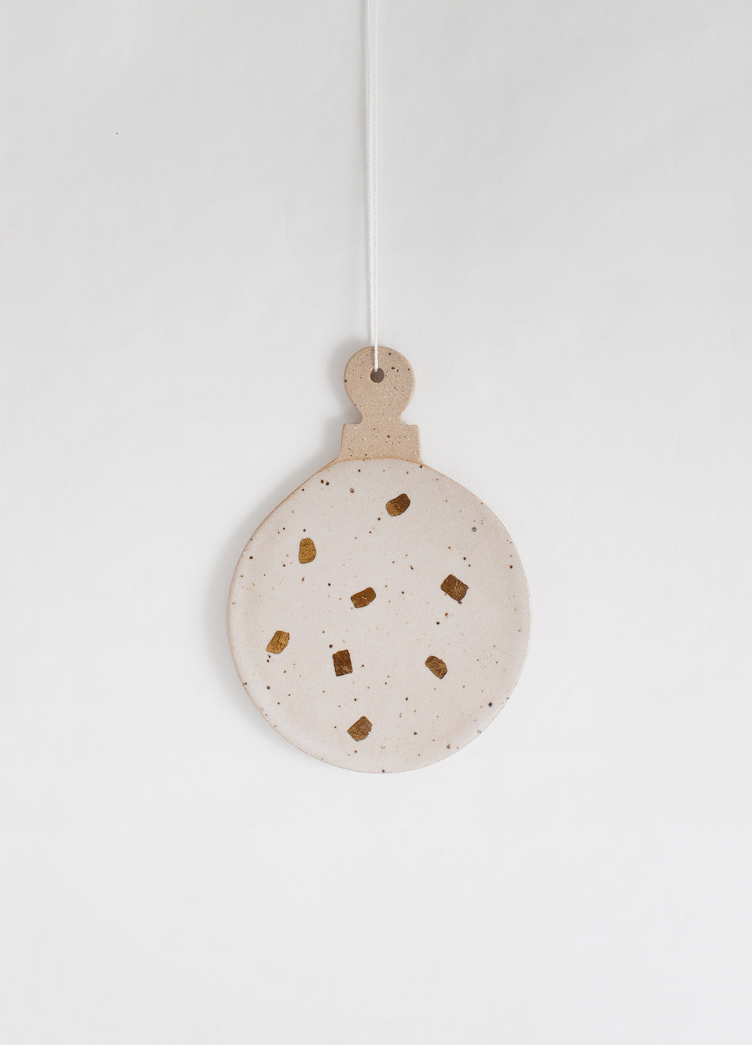 Ornament - White & Confetti Gold