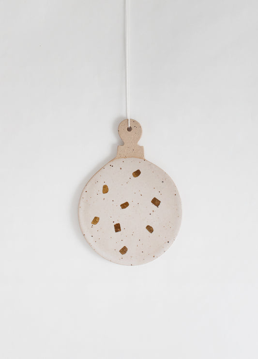 Ornament - White & Confetti Gold